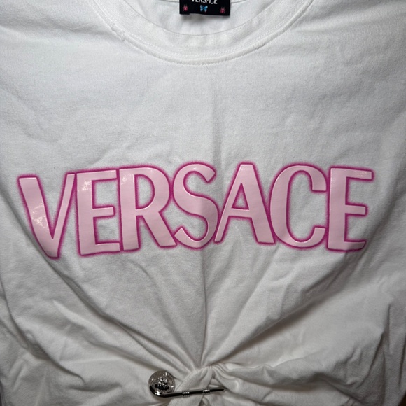 Versace White/Pink Pin T-Shirt (woman’s) - Picture 2 of 6